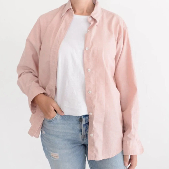 Vintage Bremare Pink Long Sleeve 70% Cotton  Button Up Shirt Size Medium - Picture 3 of 12